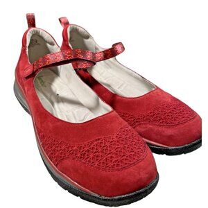 Jambu Originals Shoes Womens Size 10 Red Suede Mary Jane Strap Comfort Casual